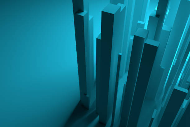 istock 3D rendering. Colorful lighting, pillar, block or shapre for design texture, background. 1055902852