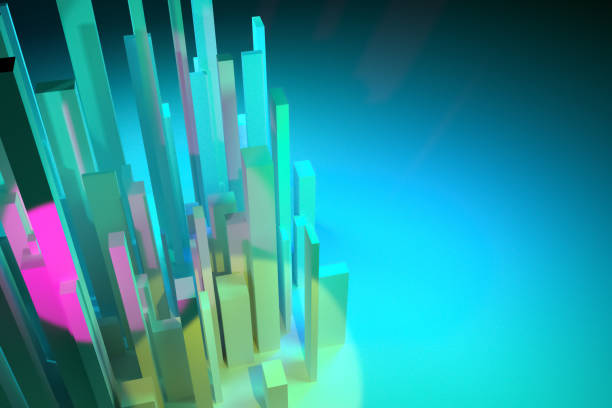 istock Abstract colorful lighting, pillar block or shapre. Wallpaper for graphic design. 3D rendering. 1055903088
