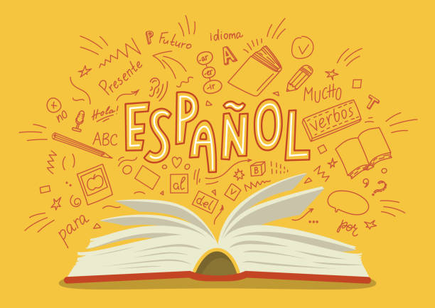 Word Tuesday Spanish Martes On Yellow Stock Illustration