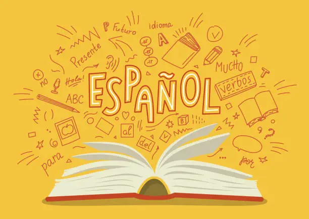 Vector illustration of Espanol.