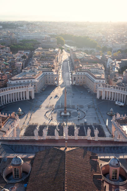 istock Saint Peter square in Vatican at the morning. Vertical view 1055905800