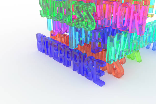 istock Enterprise, business conceptual colorful 3D rendered words. Web, positive, background & cgi. 1055905848