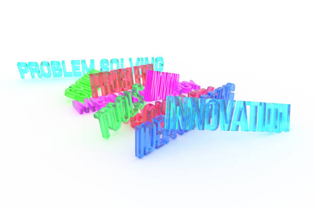 Innovation, business conceptual colorful 3D rendered words. Good for web page, wallpaper, graphic design, catalog, texture or background.