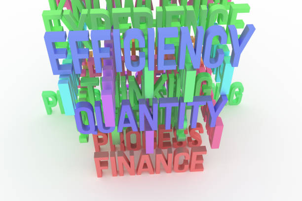 istock Quality, Finance, Efficiency, business conceptual colorful 3D rendered words. Rendering, background, positive & artwork. 1055906334