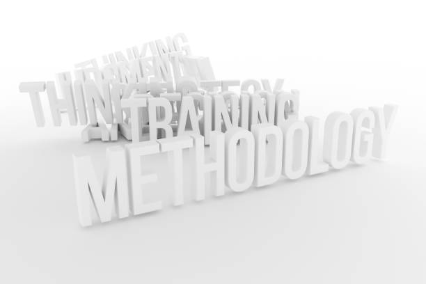istock Training, Methodology, business conceptual gray or black and white B&W 3D rendered words. Artwork, message, title & abstract. 1055906350