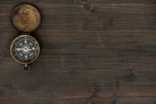 istock Compass on wooden desk 1055913008