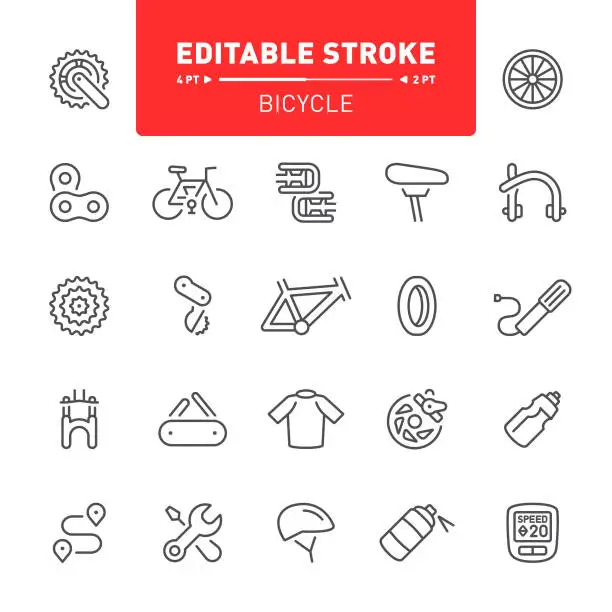 Vector illustration of Bicycle Icons