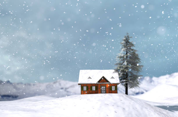 istock House or cottage in winter 1055917558