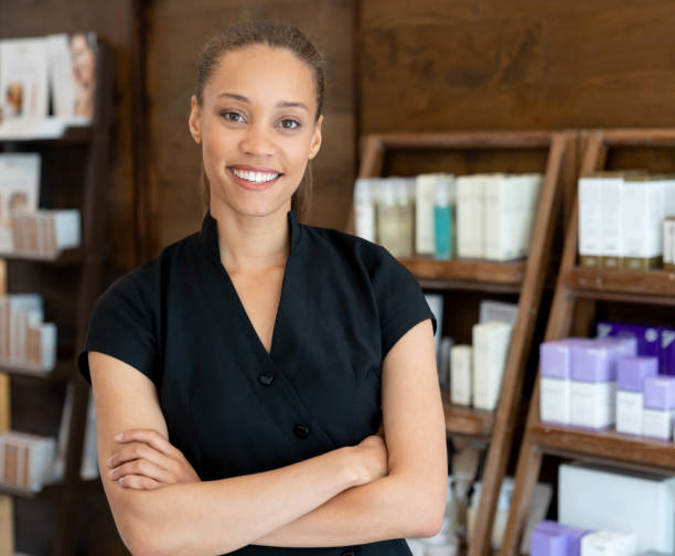 istock Happy business owner working at a spa 1055919834