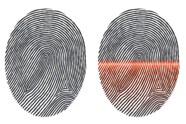 Vector illustration of Black Fingerprint Imprint Design Element