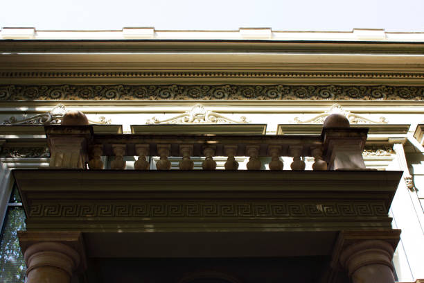 istock Old Tbilisi architecture, windows and balcony exterior decor in summer day 1055946250