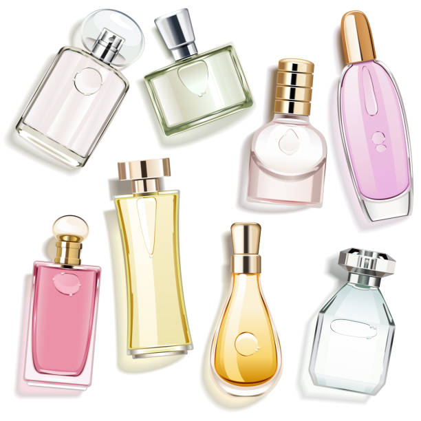 illustrations, cliparts, dessins animés et icônes de bouteilles de verre pour le parfum vector - perfume