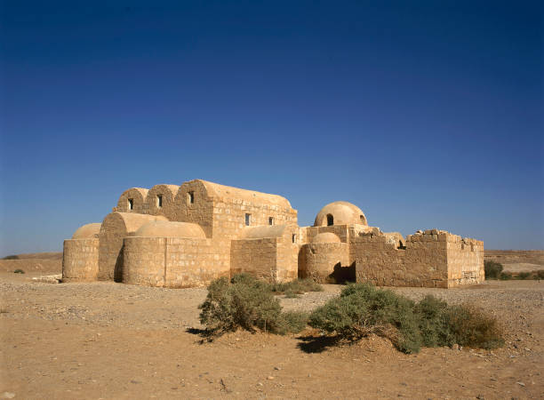 The Amra desert castle (Qasr Amra) near Amman stock photo