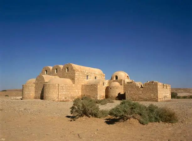 The Amra desert castle (Qasr Amra) near Amman, Jordan. World Heritage, built in 8th century by the Umayyad caliph Walid II and famous for it's unique frescos.