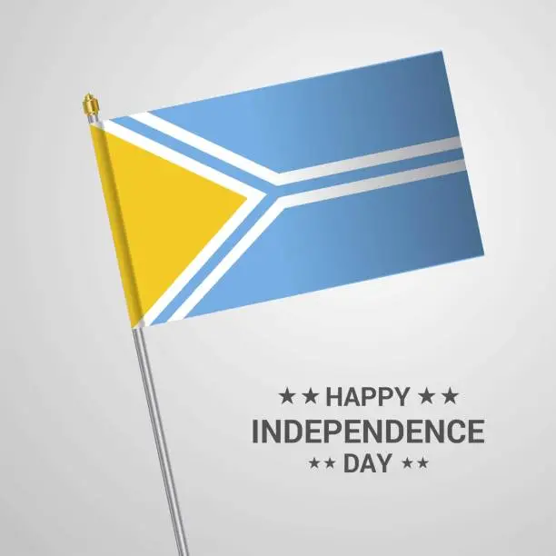 Vector illustration of Tuva Independence day typographic design with flag vector
