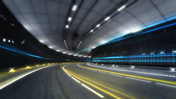 istock illuminated city highway tunnel with spotlights 1055953760