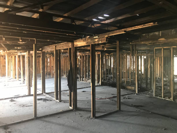 istock The sad scene of the building that was burned 1055955140