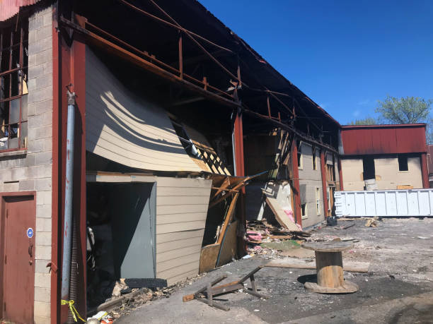 istock The aftermath of the warehouse after the fire 1055958284