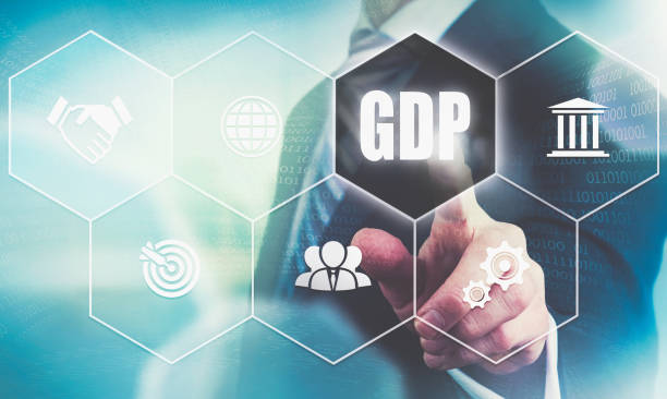 istock A businessman's hand selecting a GDP concept button 1055964740