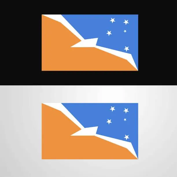 Vector illustration of Tierra del Fuego province Argentina Flag banner design