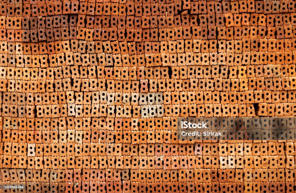 Color Brick Stack Red Brick Stack Wall Background Natural Color Brick Stock Photo ...