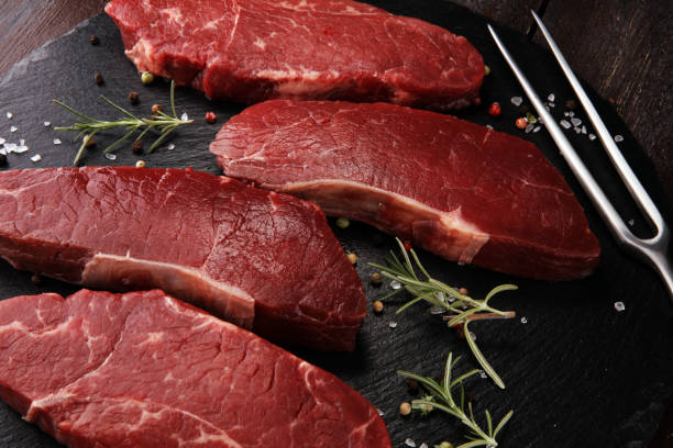 istock Barbecue rump Steak, dry Aged Steak on rustic background 1055967486