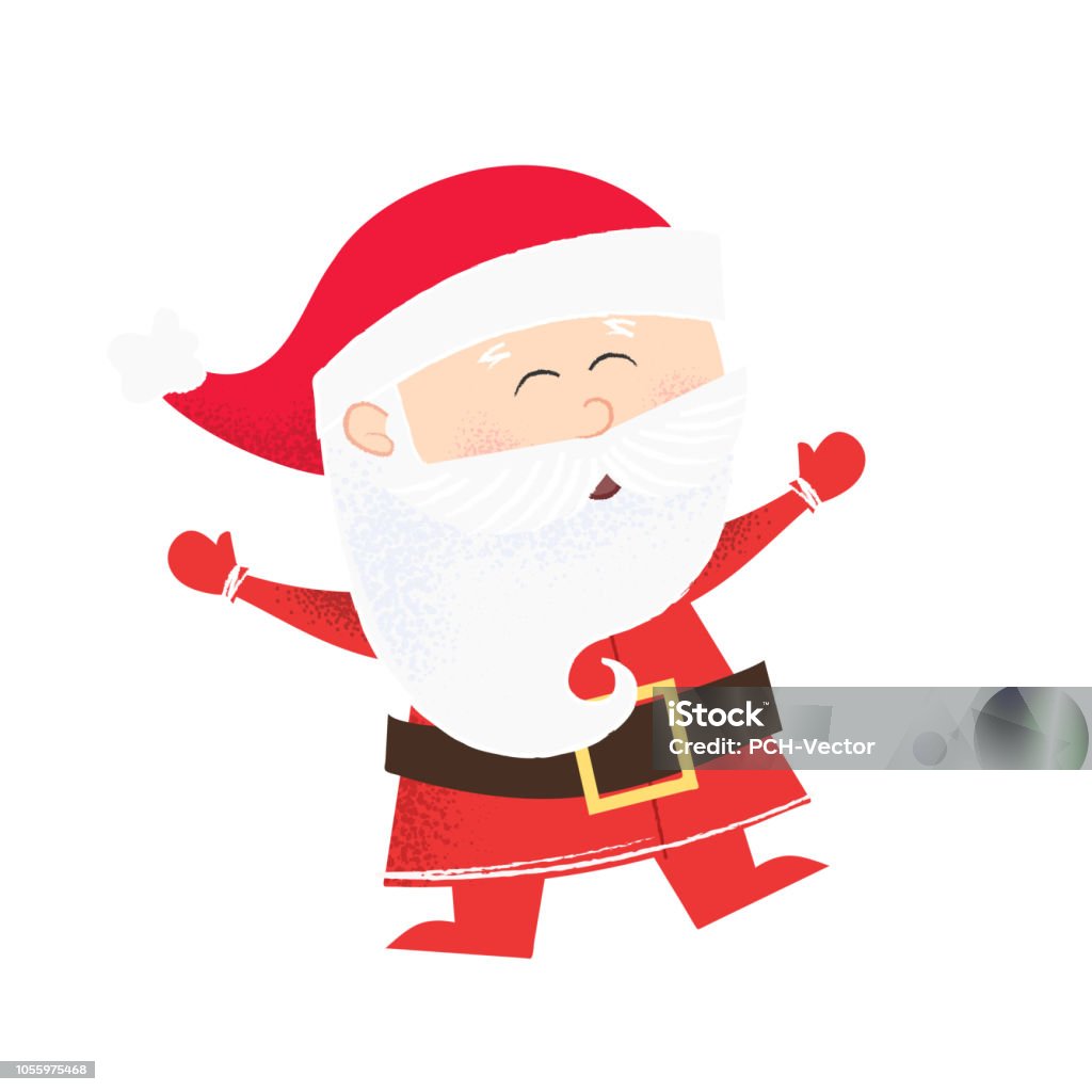 Fröhlichen Cartoon Weihnachtsmann tanzen - Lizenzfrei Alt Vektorgrafik