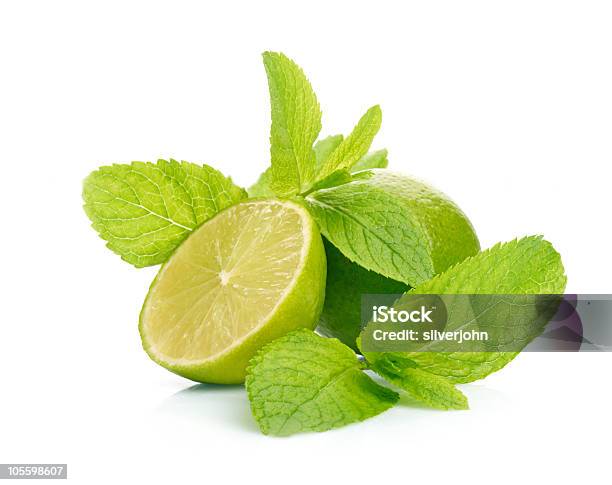 Limes And Mint Stock Photo - Download Image Now - Citrus Fruit, Color Image, Cross Section