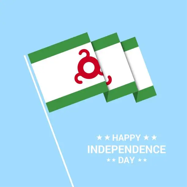 Vector illustration of Ingushetia Independence day typographic design with flag vector