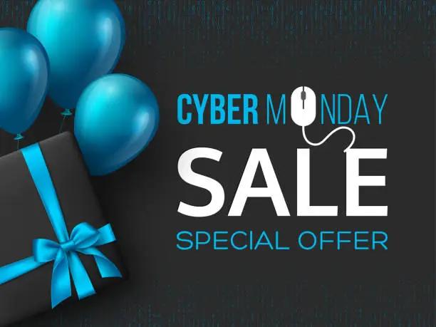 Vector illustration of Cyber monday sale poster or banner.