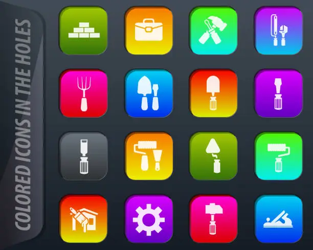 Vector illustration of Work tools icons set