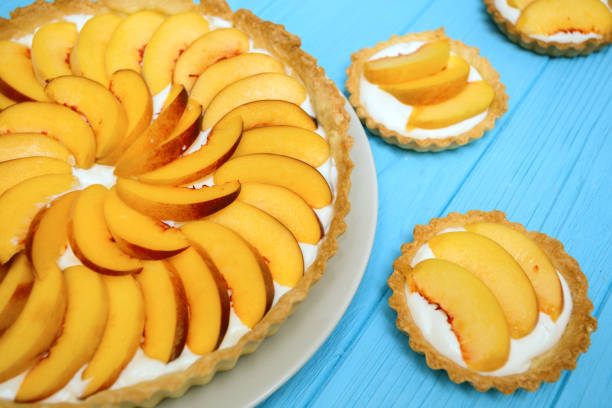 istock Delicious, useful and beautiful tartlets with peach