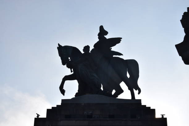 istock monument on Deutsches Eck, Koblenz - King Wilhem II 1055991134