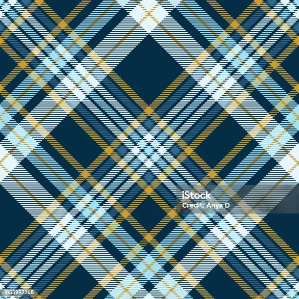 Plaid Pattern In Teal Green Robin Egg Blue And Mustard Yellow Stock Illustration - Download Image Now