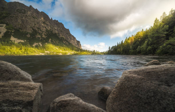 istock Mountain Lake with Rocks in Foreground 1056003554