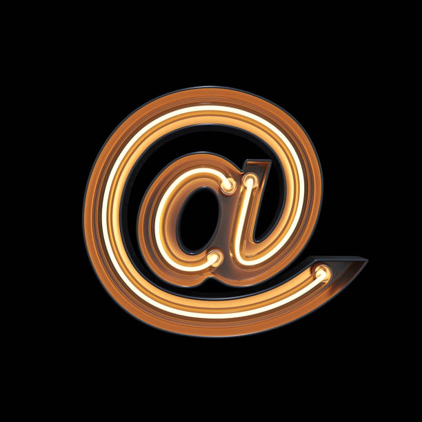 istock At sign, Email symbol made of neon Light with clipping path 1056003798