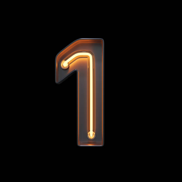 istock Number 1, Alphabet made from Neon Light with clipping path 1056003802