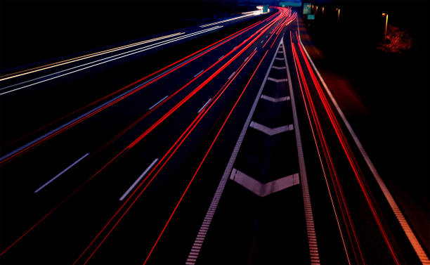 istock Long exposure car lights in Denmark 1056007866