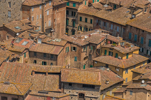 Typical Tuscany villages view: Colle Val D' Elsa borgo during a winter day. Narrow alleys in the medieval town