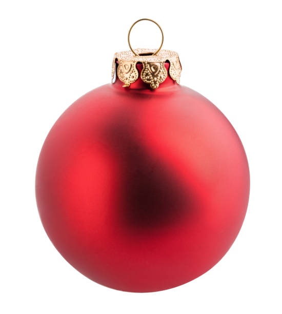 istock Red christmas ball isolated on white background. Clipping path 1056012146