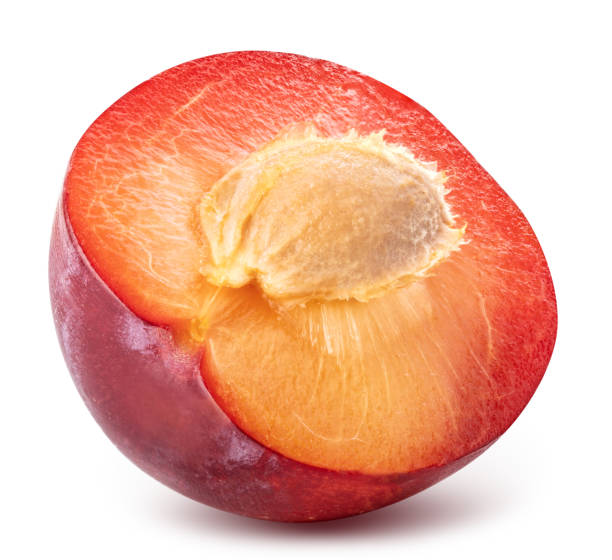 istock Fresh plum isolated on white background. Clipping path 1056012354