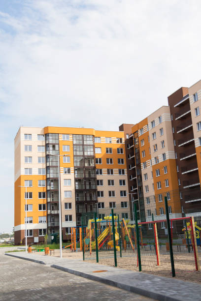 istock Modern apartment building in sunny day against blue sky. 1056022278