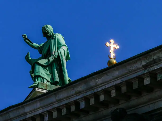 Photo of Sculpture of the Evangelist Ioan at St. Isaac's Cathedral.