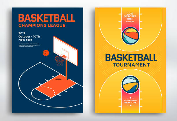 ilustrações de stock, clip art, desenhos animados e ícones de basketball tournament posters - cesto de basquetebol ilustrações