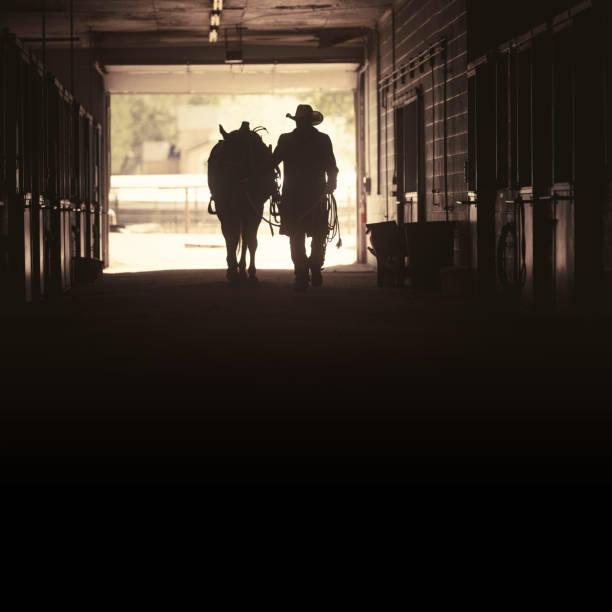 istock Cowboy at a horse stable 1056033354