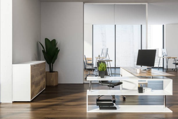 istock Office of modern manager, corporate life 1056035564