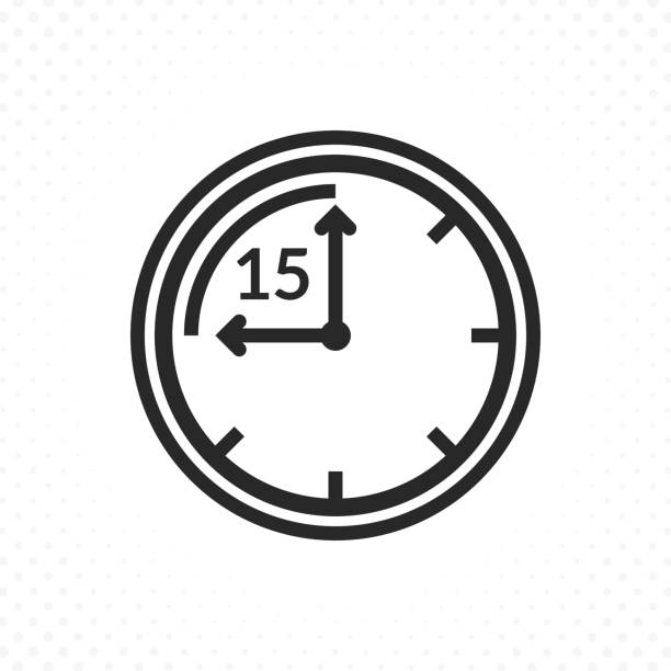 15 분의 시간을 상징 - symbol computer icon clock face gauge stock illustrations