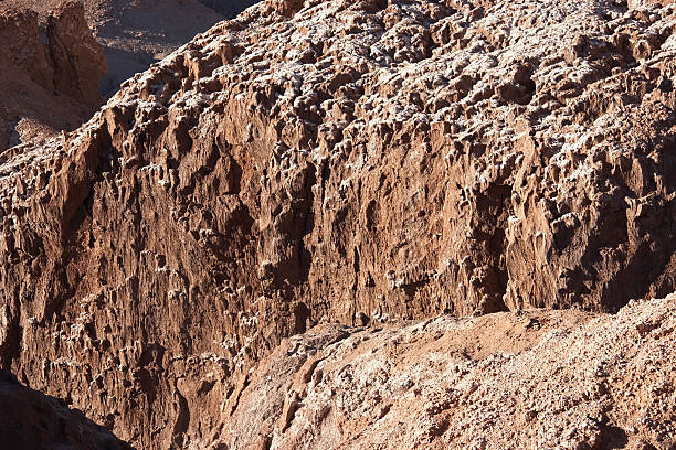 White sediment at canyon rocks stock photo