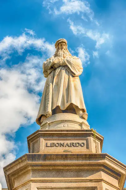 Photo of Statue of Leonardo da Vinci in Milan, Italy