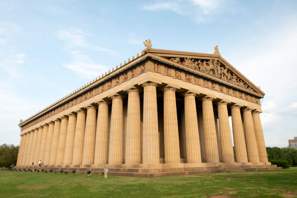 Nashville, USA - August 11, 2018. The Nashville Parthenon, a full-size replica of the famous Athen's Parthenon in Greek, located in Centennial Park in downtown Nashville, Tennessee.